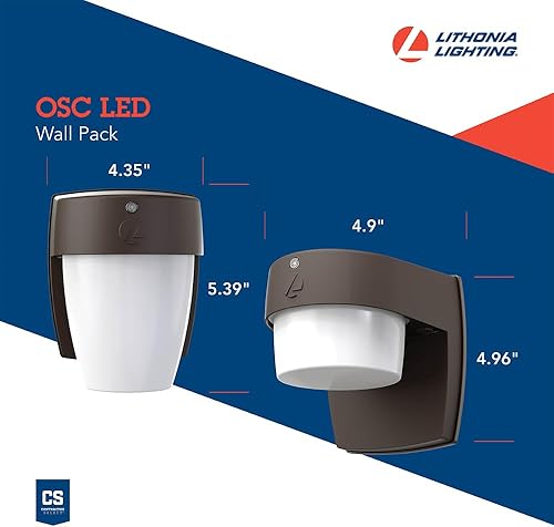 Miniatura 3 de Lithonia Lighting OSC LED SWW2 - Luz de entrada LED para exteriores con fotocélula del atardecer al amanecer, bronce oscuro
