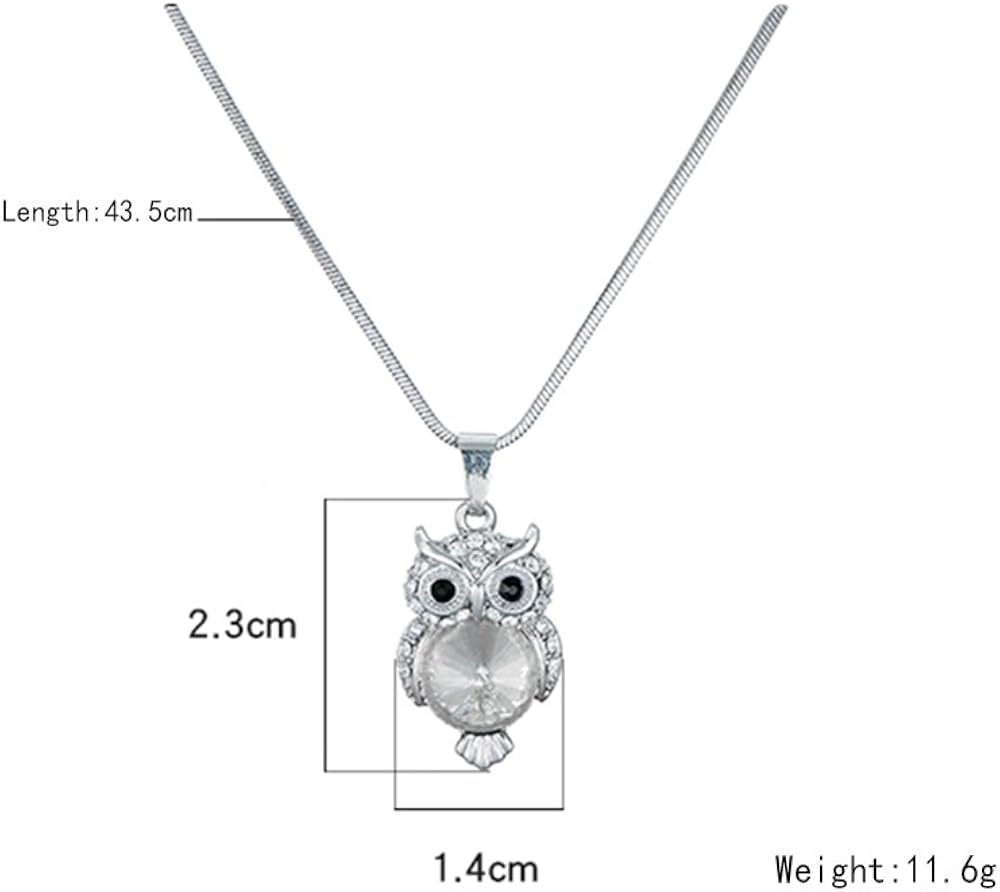 Women's Owl Necklace, Charm Pendant Necklace for Girls Rose Gold and Silver Long Chain Necklace with CZ Crystal - Image 5