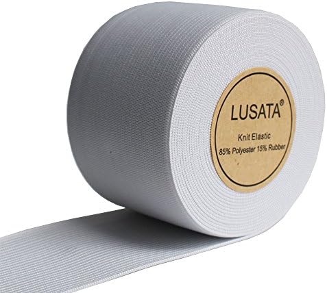 2 inch Wide White Knit Elastic Spool Heavy Stretch High Elasticity Knit Elastic Band 5 Yard