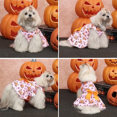Image of CuteBone Dog Mesh Dress Halloween Puppy Sundress Pet Outfit Summer Fashion for Small Dogs Girl Cat Clothes