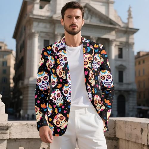 Tupalatus Forest Men's Blazer Classic Collar Breathable Fabric One Button Men's Suit Soft Smooth for Prom,Party,Dinner4