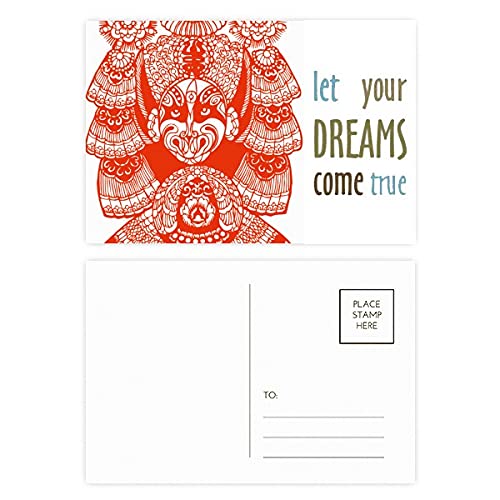 Cartes opéra de Pékin rouge pour vos correspondances