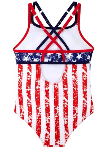 Image of Belovance Girls Swimsuit One Piece Swimwear Adjustable Straps Back Cutout Athletic Sport Kids Tween Bathing Suit 5-14 Years