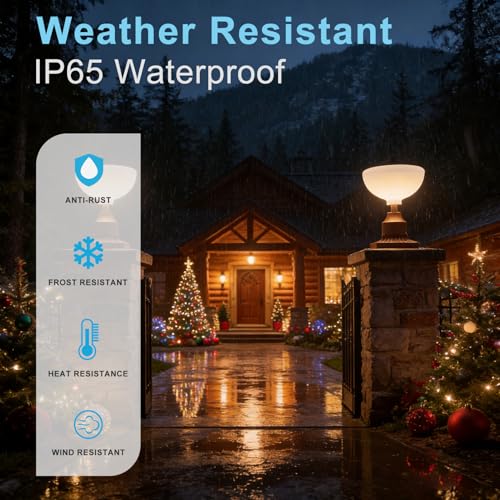 Image of Lightdot Solar Lamp Post Lights 3000K Dusk to Dawn Solar Post Lights with Pier Mount Base, Wireless Waterproof Outdoor Post Lantern, Aluminum Housing for Garden Yard Pole Pillar-2 Pack