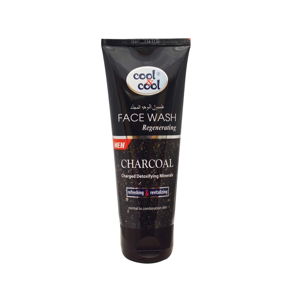 Cool & Cool Charcoal Face Wash for Men 30 ML - Activated Charcoal, Regenerating, Exfoliating & Rejuvenating, Suitable for All Skin Types