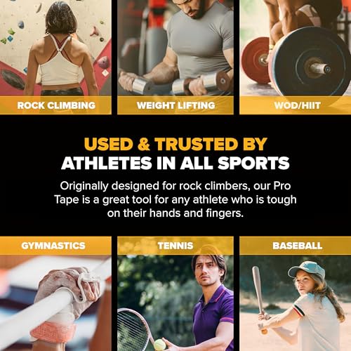 Image of Friction Labs Athletic Finger Tape PRO - Latex-Free Athlete Tape for Grip Performance - Perfect for Rock Climbing Tape, BJJ, Weightlifting, Gymnastics & More - 3 Rolls 0.5 inch x 10 Yds (30 Yds Total)