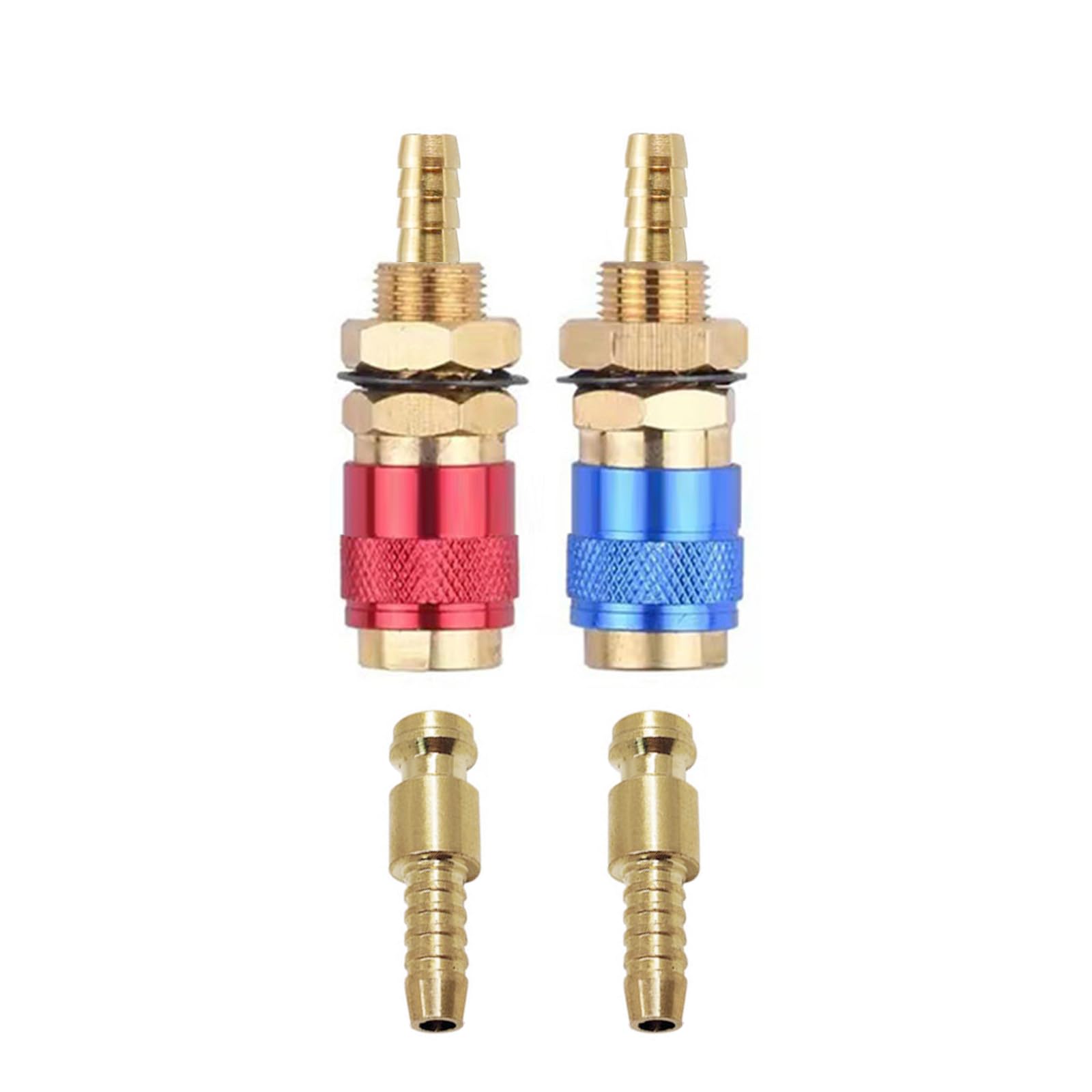 2Pcs Quickly Disconnects Brass Adapters M 6 / M 8/10 Size for TIG Welding Machine Water Flows Welding Torches Connectors Water Cooled Adapters for TIG Welder