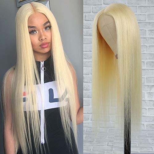 YUONSEE 613 Blonde Lace Front Wig Human Hair 26" 13x1 Middle Part Lace Wig with Baby Hair 9A Brazilian Straight Blonde Human Hair Wigs for Black Women 150% Density