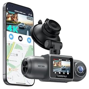 COOAU D30S 4K Dash Cam with GPS Wi-Fi, Front and Inside Dual 2.5K 1080P, Uber Car Camera with Infrared Night Vision, Supercapacitor, 4 IR LEDs, G-Sensor, Parking Mode, Loop Recording