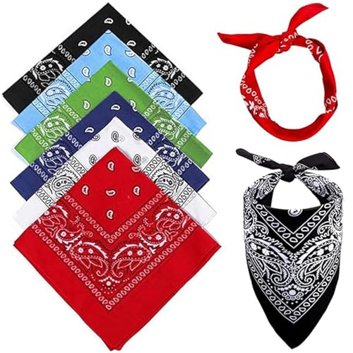 Binnan 6 Pcs Toalla Cuadrada de Flores, Cinta para La Cabeza Multifuncional para Equitación al aire Libre, Pañuelos Cuello Mujer Hombre,Bandana Con Diseño Estampado para Motociclistas