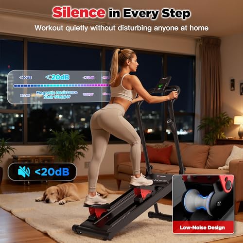 Image of Magnetic Stair Stepper for Home,Vertical Climber Adjustable Resistance Up to 77LBS,Folding Compact Cardio Stair Climber with 350LBS Weight Capacity,19''Extended Stride