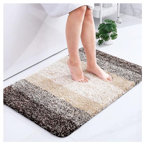 Consejos para Comprar Tapete para baño para comprar hoy. 41 IVOMENT Tapetes de Baño,Alfombra de Baño Lujosa,Alfombra de Baño 40x60 CM,Alfombra de Baño de Microfibra Extrasuave y Absorbente (Marrón Claro)