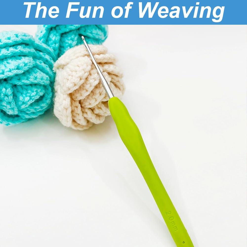 Set 9 Uncinetti Da Lavoro H&amp;S - Ergonomici Con Impugnatura Morbida, 2.0-6.0mm