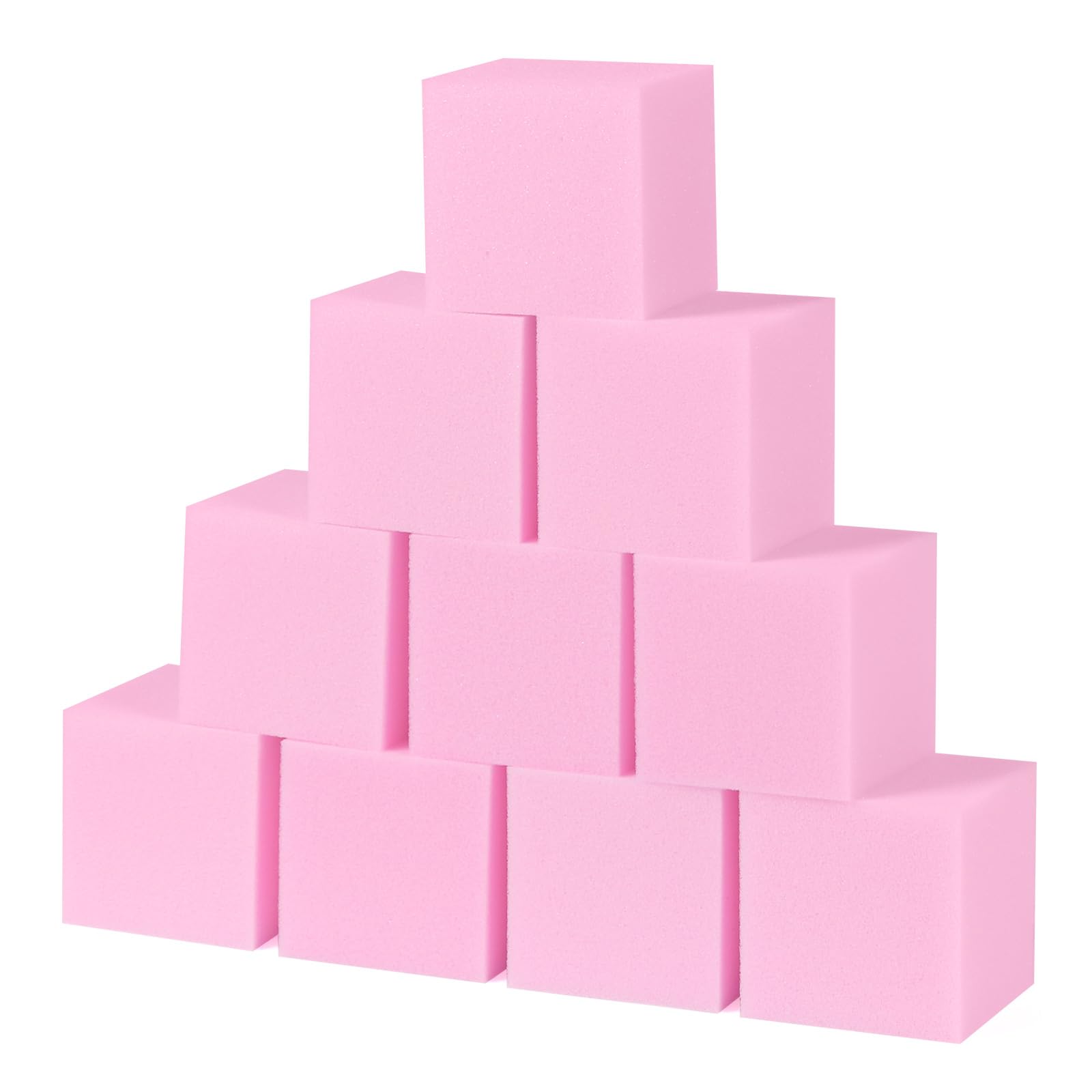 TRENDBOX Foam Cube, 100 PCS of 3.15 x 3.15 x 3.15 Inch Soft Blocks, Gymnastics, Rock Climbing, Trampoline and Other Sports Cushion Pads, Indoor Park Foam Pit Filler - Light Pink
