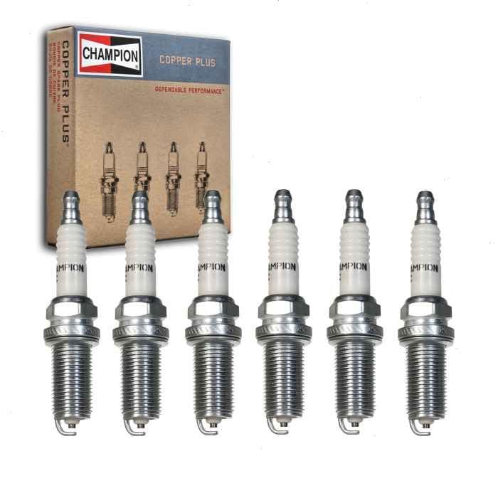 Sixity Auto 6 pc Champion Copper Plus Spark Plugs compatible with Toyota Tacoma 4.0L V6 2005-2015