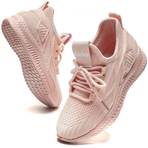 Daclay Boys Trainers Size Kids Running Shoes Breathable School Children Outdoor Sports Pink Sneakers