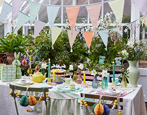 Talking Tables Honeycomb Easter Egg Decorations - Pack of 3 Paper Baubles for Tree in Green Yellow & Purple, Medium Size - Image 3