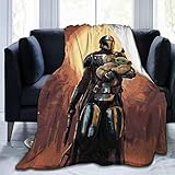 Persimmon Wind Year Movie Star Wars Mandalorian Blanket，Super Soft Fleece Warm Fluffy Blankets Easy to Care All Season Suitable Quality80 x60