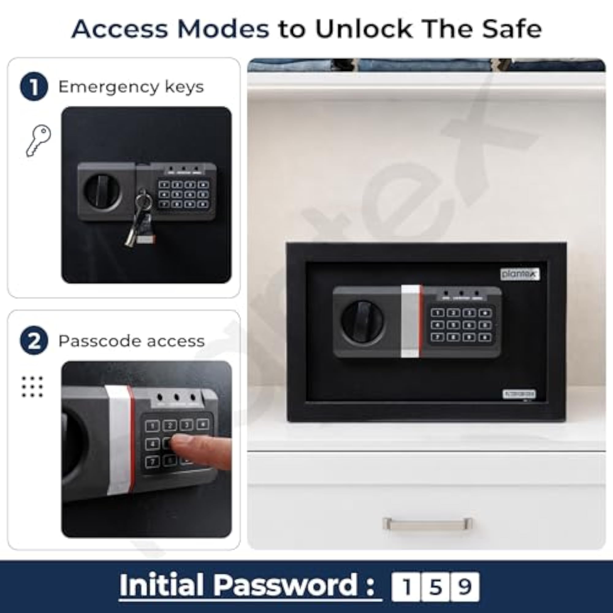 13 Ltr. Digital Safe Locker with Dual Code Access