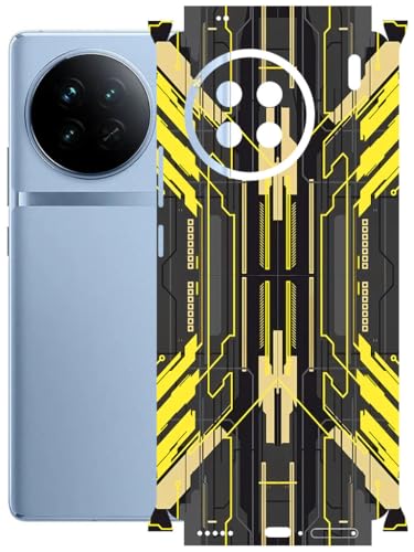 Image of AtOdds - Full Body Back Screen Guard Protector Film - Lamination Wrap Skin Sticker Compatible with VIVO X90 | Scratchproof Matte Finish (Cyber Yellow)