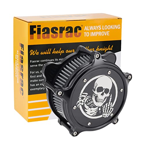 Air Filter Intake Filter System Kit Cnc Cut Air Cleaner Chrome Filter Kit For Twin Cam Evo Dyna Fxr 93-2017 Softail 2000 - 2015 Touring Road King Street Glide1993-2007(Black) #TOP4