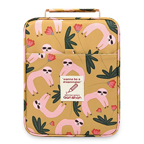 qianshan Pencil Case Holder Slot - Holds 202 Colored Pencils or 136 Gel Pens with Zipper Closure - Large Capacity Pen Organizer for Watercolor Pens or Markers - Perfect for Artist Sloth