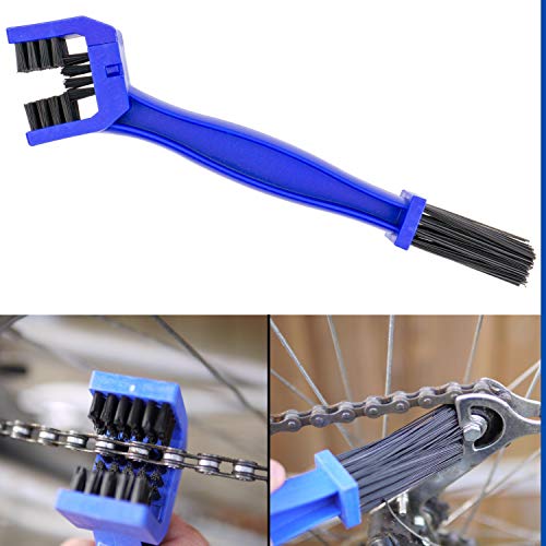 Brosse de nettoyage, Nettoyer les chaînes de vélo et de moto, Brosse de chaîne de moto pour enlever la saleté, Brosse robuste en nylon, Outil d'entretien de moto, Brosse de nettoyage de vélo, KIT