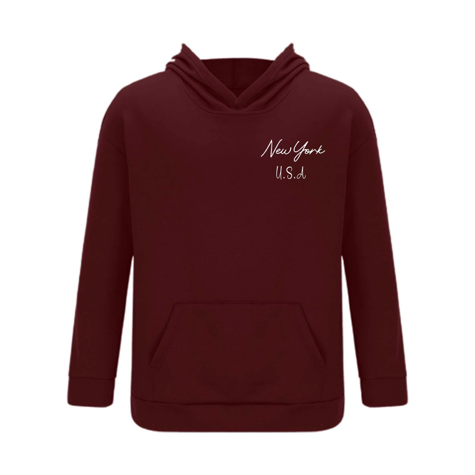 Felpa con Cappuccio Sportiva a Maniche Lunghe con Stampa di Lettere, Casual