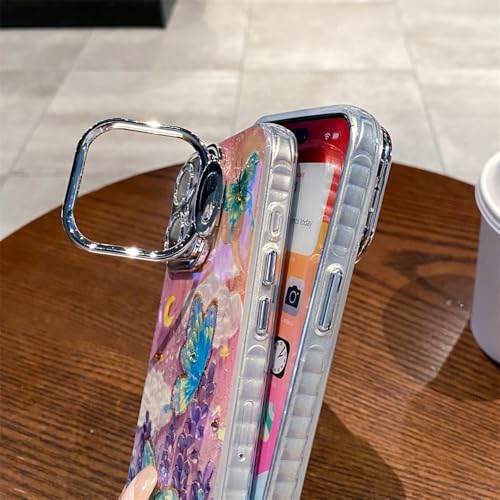 Coque iPhone 11 premium papillon lavande et support diamant luxe - 5