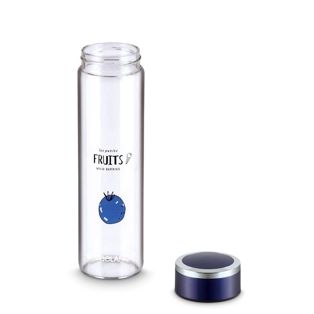 Freelance Ambrosia Glass Water Bottle 600 ml Wild Berri - Borosilicate Glass Bottle for Fridge - BPA-Free, Leak-Proof Lid for Office, Gym, Outdoors - Eco-Friendly, Reusable Water Bottle Glass - Image 2 thumbnail