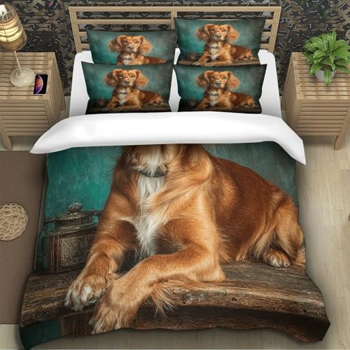 Housse de couette Cocker Spaniel en microfibre hypoallergénique ultra douce 3 pièces
