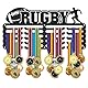 SUPERDANT Rugby Medaillen Aufbewahrung Rugby Fußball Medaillen Halter Medaillen Halter Präsentationsständer Wandmontage Rennen 5 Reihe 20 Aufhänger Medaillenhalter Für Geschenke für Sportler Kinder