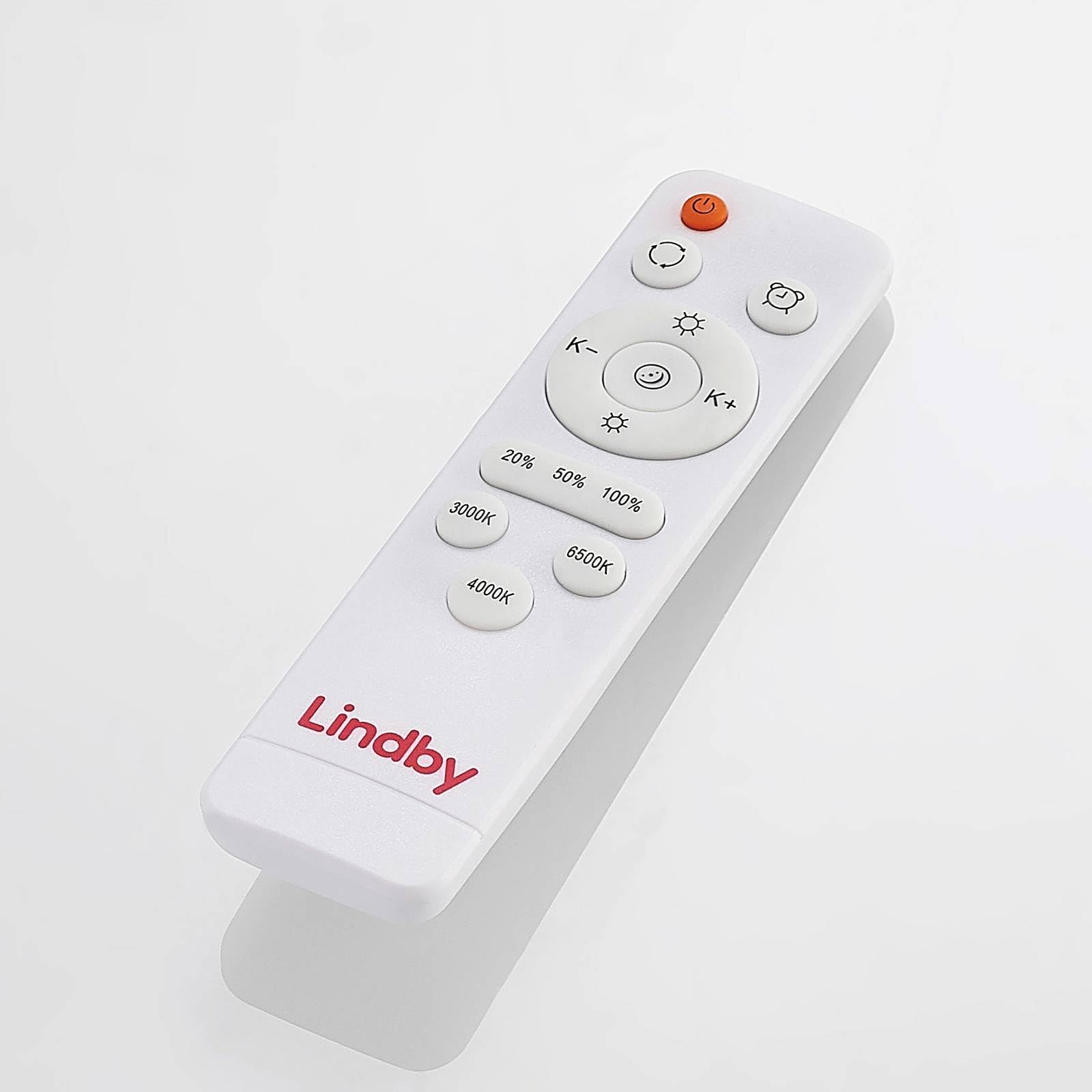 Lindby Bombillas LED lámpara de techo en blanco, regulable plafón redondo | lámpara de salón, moderno, cct, 3000 k blanco cálido - 6000 k luz, con mando a distancia para cuarto de baño, pasillo