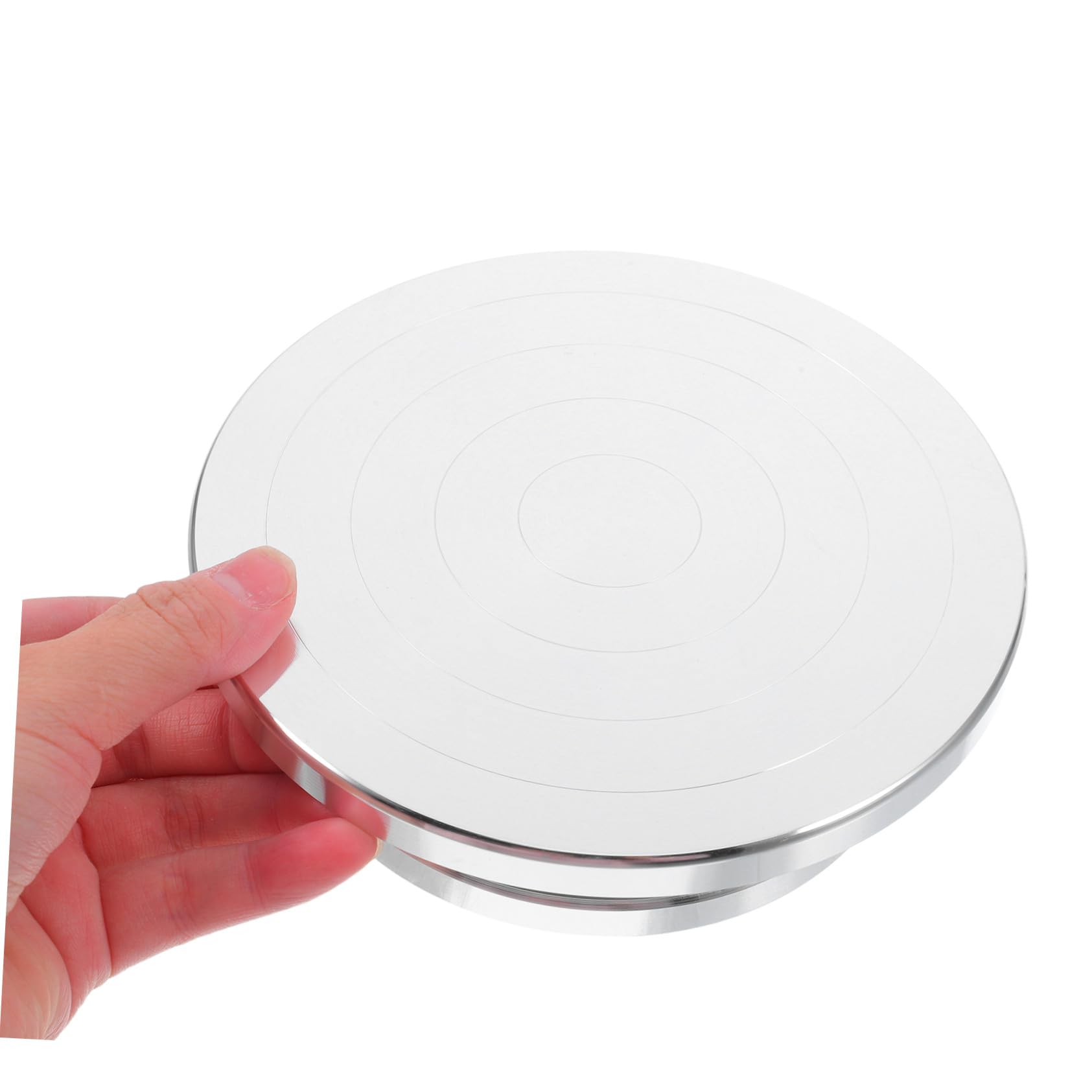 Plato Giratorio de Arcilla de Aluminio de Base Rotatoria Estable con Rodamiento y Anillo Antideslizante Doble Cara para Escultura y Cerámica Manual