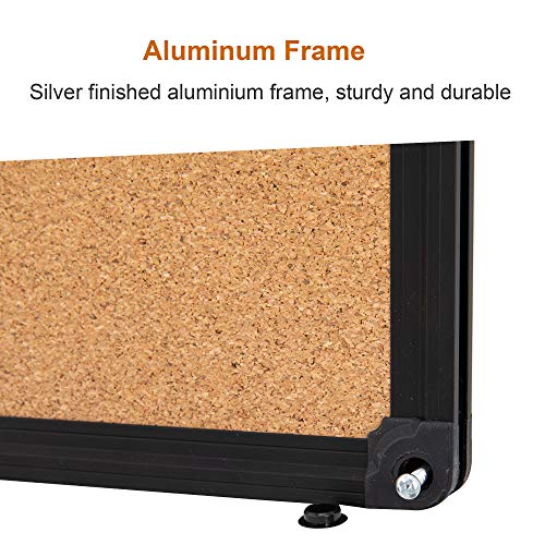 Dexboard Cork Bulletin Board, 2 Pack 48" X 36" Cork Notice Board Bulletin Message Memo Pin Board, Black Aluminum Frame #TOP2