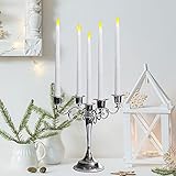 LACGO 25 cm Long LED Flameless Taper Candle Battery Operated Flickering Taper Candle Electric Long Candle Stick for Home, Restaurant, Wedding, Display Stand Ornaments Decor(Pack of 6) - Image 4