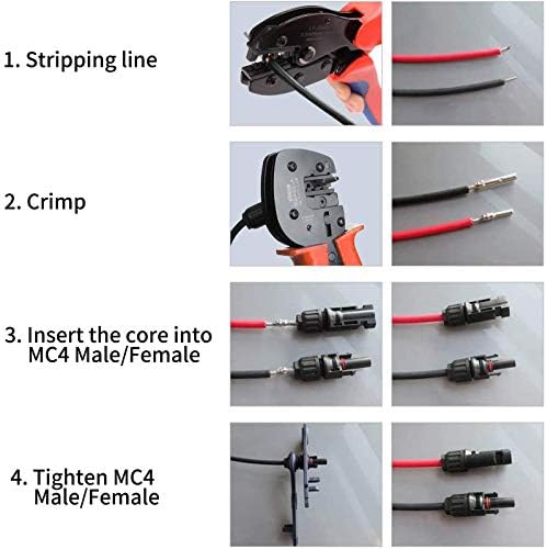 VIVLLEN MC4 Male/Female Solar Panel Cable Connectors-Double Seal Rings for Better Waterproof Effect (5 Pairs)