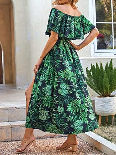 Blauwe bloemen romper met wijde pijpen en riem in de taille-Cupshe