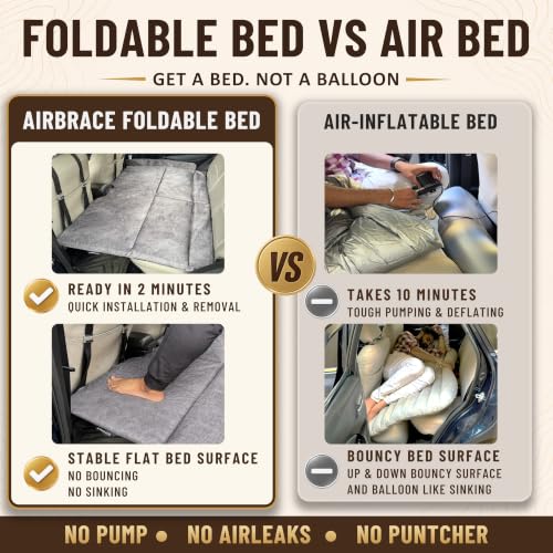 Image of Foldable Car Bed with Wooden Base (Non-Inflatable Type) (Granite)