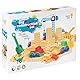 Genio Kids Magic Sand Baustellenfahrzeuge Kinder Set 1 kg Zaubersand mit Sandspielzeug Fahrzeuge, Sandkasten und Sandknete Werkzeuge, Sandspiel Knetsand für kinder ab 3, Mädchen und Jungen