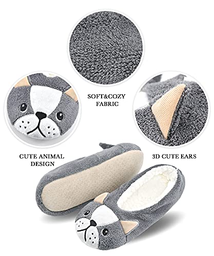 Image of DICUIRD Women's Animal Gripper Slipper Socks, Soft Sole Fuzzy Indoor House Socks