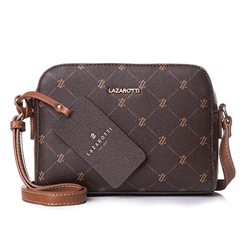 Lazarotti Palermo mittelgroße Umhängetasche Damen - Handtasche für Damen mit dezentem Umhängeriemen - Crossbody Bag (brown) Cover
