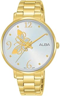 ساعه البا حر يمى ستانلس ستيل AH8608X1، انالوج بعقارب، بمينا فضي، للنساء