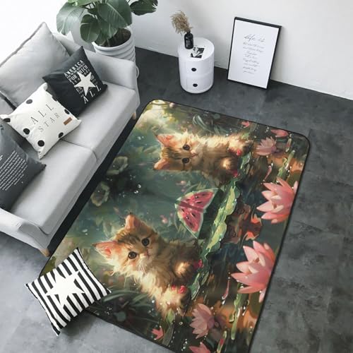 Tapis lavable et doux pour salon, entretien facile en machine