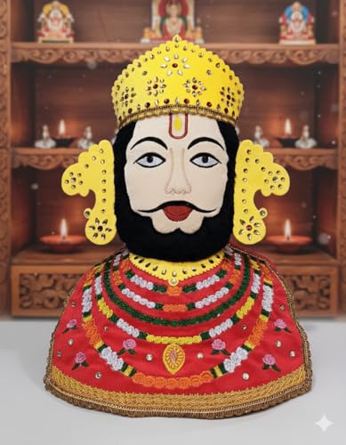 Image of AVS Hindu Religious God Soft Toy Kids | Home Decor Hindu God Lord Khatu Shyam Baba | Stuffed Toys for Boys & Girls Toy for Car Dashboard, Temple & Gifting (35cm)