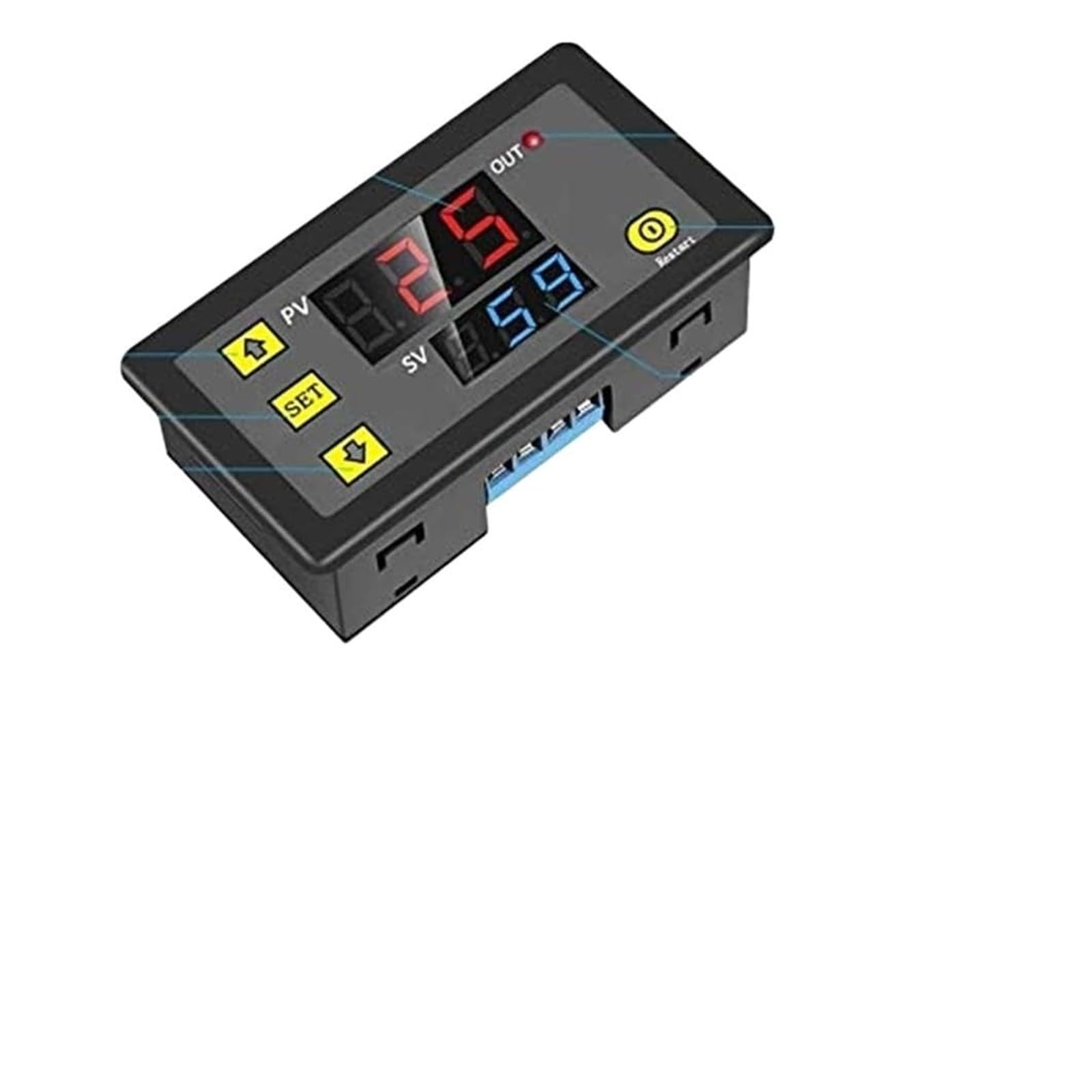 110V 220V DC 12V Digital Time Delay Relay Display Cycle Timer Switch Adjustable Timing(12V)