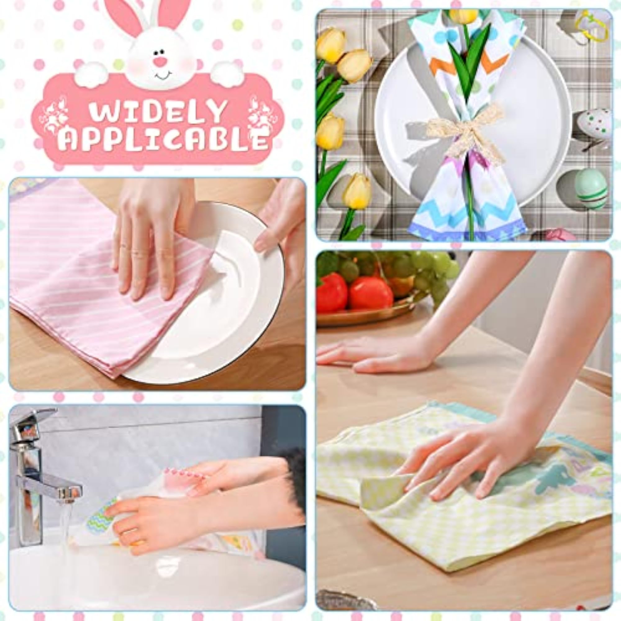 6 Easter Kitchen Towels, Holiday Dish Towels