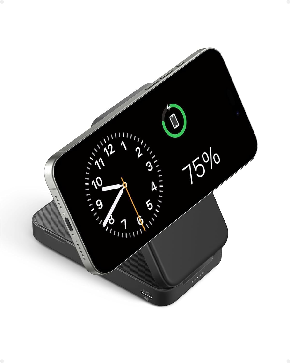 Anker Power Bank, Qi2 Certified 15W Ultra-Fast MagSafe-Compatible Portable Charger, 6600mAh Pack with Adjustable and Foldable Stand, For iPhone 17/16/15 Series (USB-C Cable Include)