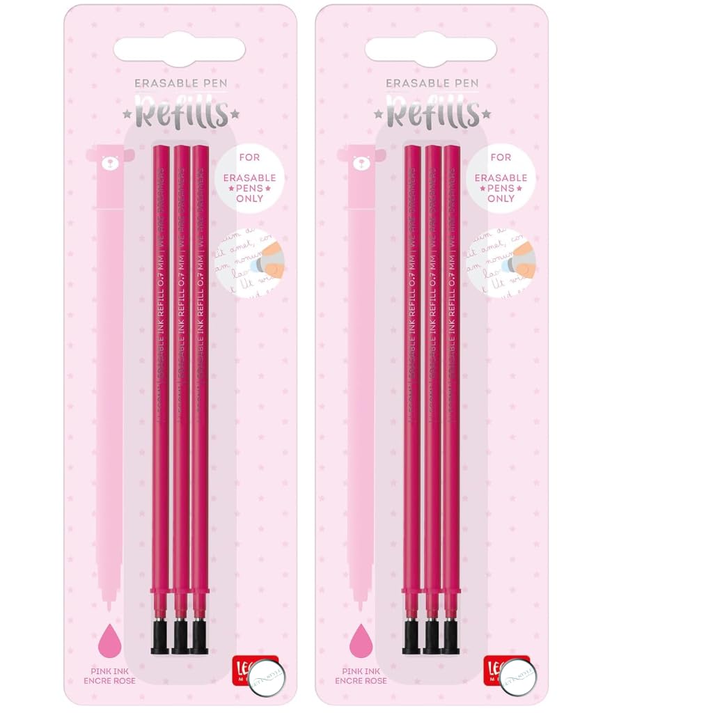 2X 3 Refill for Erasable Gel Pen Thermosensitive Ink, Tip 0.7 mm, Compatible with Gel Pens – Bundled by GetInStyle Shop (Pink) — image 1