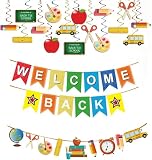 Welcome Back Banner Letras decorativas Banderín Guirnalda 5M Welcome Back Banner para fiesta Festival Celebración Regreso a la escuela Decoración Actividades familiares Decoración, back to school2025
